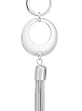 Nine West Ring Around Silvertone عقد بقلادة متدلية ، 36 بوصة L