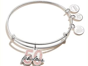 سوار Alex and Ani للمناسبات قابل للتمدد للنساء ، سحر رائع 50 ، لمسة نهائية فضية لامعة ، 2 إلى 3.5 بوصة ، مقاس واحد (A21EBFAB50SS)