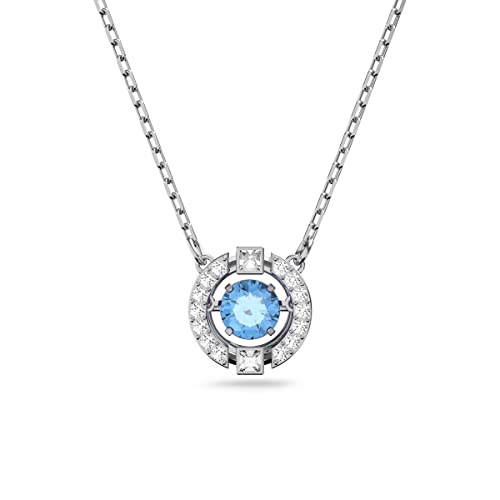 مجموعة مجوهرات Swarovski Sparkling Dance Round Jewelry ، لمسة نهائية من الروديوم ، كريستالات زرقاء ، كريستالات شفافة مجموعة مجوهرات Swarovski Sparkling Dance Round Jewelry ، لمسة نهائية من الروديوم ، كريستالات زرقاء ، كريستالات شفافة