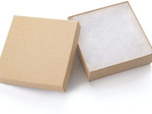 علب هدايا مجوهرات جيفتول 20 عبوة من علب مجوهرات من الورق المقوى مقاس 3.5 × 3.5 × 1 بوصة ، علب هدايا صغيرة لأقراط المجوهرات والقلائد والأساور المصنوعة يدويًا (بني)