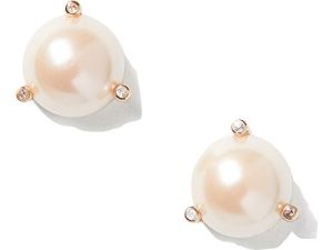 Kate Spade New York Rise and Shine Pearl Studs (ذهبي وردي / أحمر الخدود)
