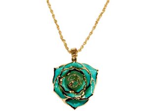 قلادة أبدية من Eternal Rose - عقد من الورود المغموسة بالذهب عيار 24 قيراط للنساء - عقد بقلادة وردة حقيقية - مجوهرات مسائية ذهبية للسيدات - هدية لها - مثالية لحفلات الزفاف ، ومراسم الزواج ، واحتفالات الذكرى السنوية ، وأعياد الميلاد ، والحفلات ، والمناسبات الخاصة ، وحفلات التخرج