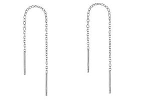 أقراط YFN Threader من الفضة الإسترليني - أقراط متدلية للسيدات أقراط متدلية بخيوط متدلية طويلة متدلية أقراط بسلسلة طويلة خالية من النيكل وأذن لا تسبب الحساسية للنساء والفتيات