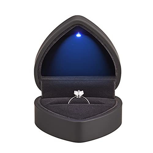 صندوق هدايا على شكل قلب مع ضوء LED ، حافظة مجوهرات أقراط مخملية مع ضوء ، صندوق عرض مجوهرات لحفلات الزفاف ، الخطوبة ، الاقتراح ، أعياد الميلاد والذكرى السنوية (أسود) صندوق هدايا على شكل قلب مع ضوء LED ، حافظة مجوهرات أقراط مخملية مع ضوء ، صندوق عرض مجوهرات لحفلات الزفاف ، الخطوبة ، الاقتراح ، أعياد الميلاد والذكرى السنوية (أسود)