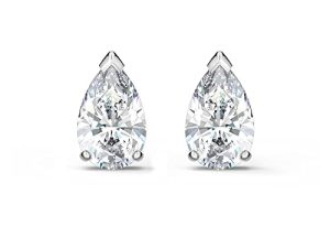 مجموعة مجوهرات Swarovski Attract Pear ، لمسة نهائية من الروديوم ، كريستالات شفافة
