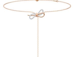 مجموعة مجوهرات Swarovski Lifelong Bow ، كريستالات شفافة
