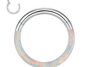 CICIMOTO الحاجز مجوهرات حلق Daith أوبال تشيكوسلوفاكيا 16G 18G 20G 316L الجراحية الصلب يتوقف الجزء الأنف الدائري هوب الحاجز الفرس اللولب الزنمة الغضروف ثقب مجوهرات للنساء