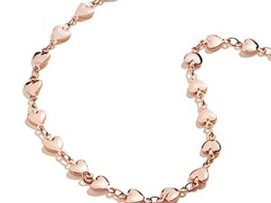 قلادة Alex and Ani للنساء ، سلسلة Love Heart من الخرز ، لمسة نهائية لامعة ، 18 بوصة