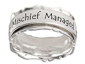 مجوهرات هاري بوتر - خاتم دوار من Mischief ، مطلي بالفضة ، مقاس 7