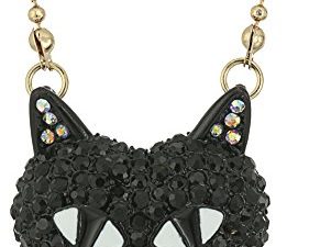 قلادة متدلية من Betsey Johnson Pave Cat ، مقاس 16 بوصة + 3 بوصة
