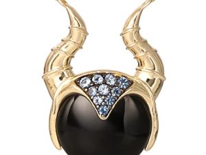 قلادة الأشرار من مجوهرات ديزني - Maleficent ، Ursula ، Evil Queen Designs ، مكعب زركونيا ، ذهبي على الفضة الإسترليني