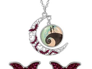 طقم مجوهرات مكون من عقد وأقراط للسيدات من Disney The Nightmare Before Christmas - أطقم مجوهرات للنساء