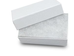 The Display Guys - علب مجوهرات من الورق المقوى بالقطن - 100 عبوة - دوامة بيضاء - # 21 (2 5/8 "× 1 5/8" × 1 ")