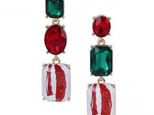 أقراط Betsey Johnson Peppermint Stone غير متطابقة