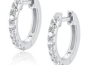 أقراط Jewlpire 925 من الفضة الإسترليني عيار 14 قيراطًا مطلية بالذهب الحقيقي للفتيات والنساء ، هيبوالرجينيك خفيفة الوزن 15 مم / 20 مم مكعب زركونيا هوجي هوب أقراط مجوهرات هدايا