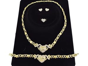 Giffor Jewellery Lady 14K Gold Filled Jewelry Sets for Women Bracelets Necklaces with Earrings Gift