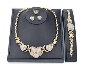Giffor Jewelry 14K Gold Filled Jewelry Set القلائد للنساء أساور وأقراط وخواتم هدايا الحبيب