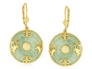 روس سيمونز Good Fortune Butterfly Drop Earrings في 18kt الذهب على الجنيه الاسترليني