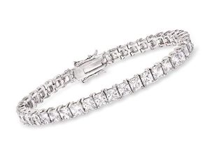 روس سيمونز 16.00 ct. tw Princess-Cut CZ تنس سوار من الفضة الإسترليني