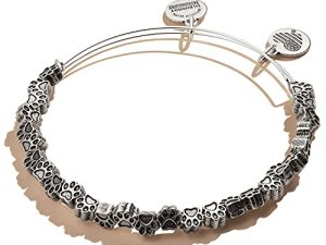 سوار نسائي قابل للتمدد ومزين بالخرز بطبعة مخلب من Alex and Ani ، لمسة نهائية Rafaelian ، من 2 إلى 3.5 بوصة