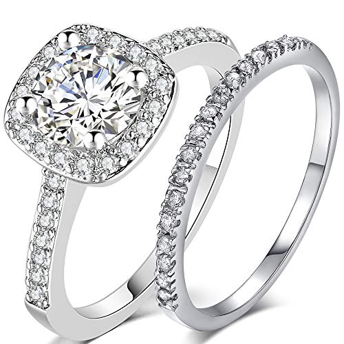 Jude Jewellers Silver Rose Gold 1.5 قيراط المشاركة في الزفاف خاتم العرسان الأبدي Jude Jewellers Silver Rose Gold 1.5 قيراط المشاركة في الزفاف خاتم العرسان الأبدي