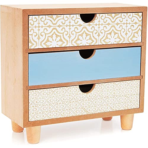 صندوق مجوهرات خشبي ، منظم 3 أدراج (9 × 4 × 8 بوصة) صندوق مجوهرات خشبي ، منظم 3 أدراج (9 × 4 × 8 بوصة)