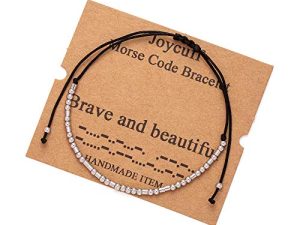JoycuFF Morse Code Bracelets for Women هدايا فريدة مرحة للفتيات مجوهراتها المصنوعة يدويًا من الحرير