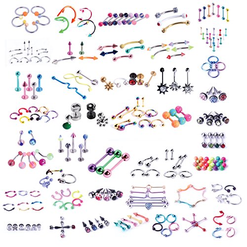 طقم مجوهرات ثقب الجسم 120 قطعة BodyJ4You | CBR BCR Rings حلقات الحدائد ترصيع البراغي قضبان منحنية | زر البطن الغضروف الزنمة الأنف الحاجز اللسان | 14G 16G 18G 20G الفولاذ المقاوم للصدأ مجموعة السائبة العشوائية طقم مجوهرات ثقب الجسم 120 قطعة BodyJ4You | CBR BCR Rings حلقات الحدائد ترصيع البراغي قضبان منحنية | زر البطن الغضروف الزنمة الأنف الحاجز اللسان | 14G 16G 18G 20G الفولاذ المقاوم للصدأ مجموعة السائبة العشوائية